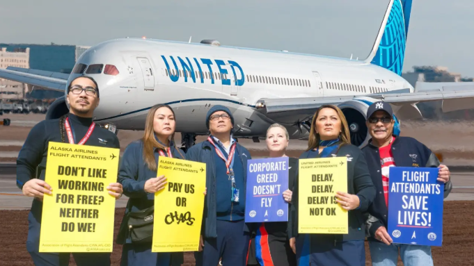 United Airlines flight attendants strike